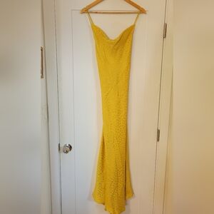 Halogen yellow and gold maxi dress (New)